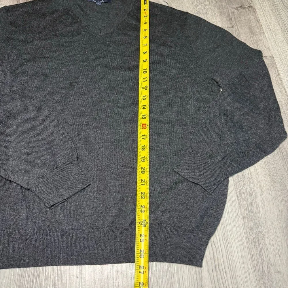 Davis & Squire Extra Fine Merino Wool Gray Pullover Sweater Men's Size xl
